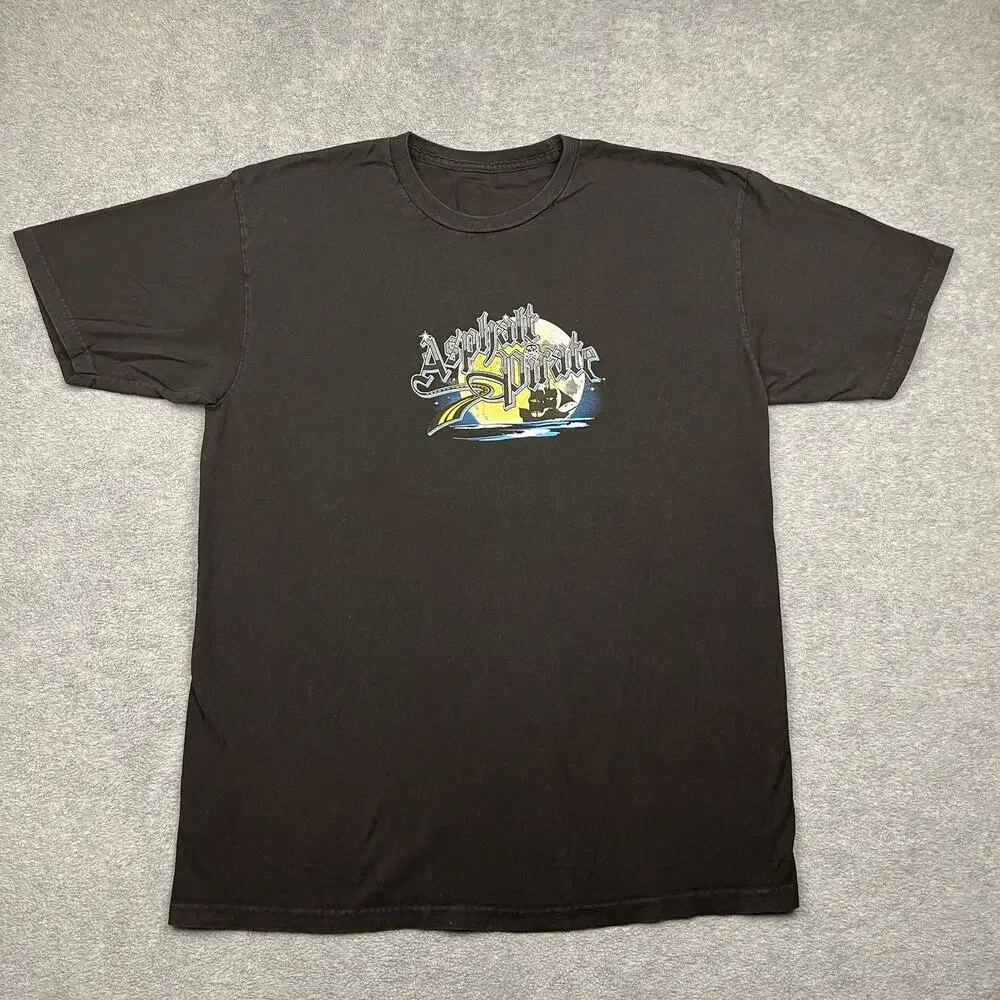 Big Rig Trucks 'Asphalt Pirate' Graphic Trucker T-Shirt Size‎ XL Black BRT